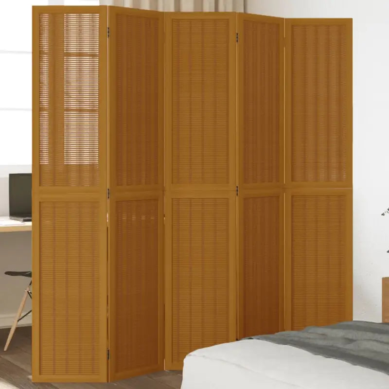 Kamerscherm van massief paulowniahout voor gebruik binnenshuis eenvoudig schoon - 40 x 200 cm / 5 - Kamerschermen