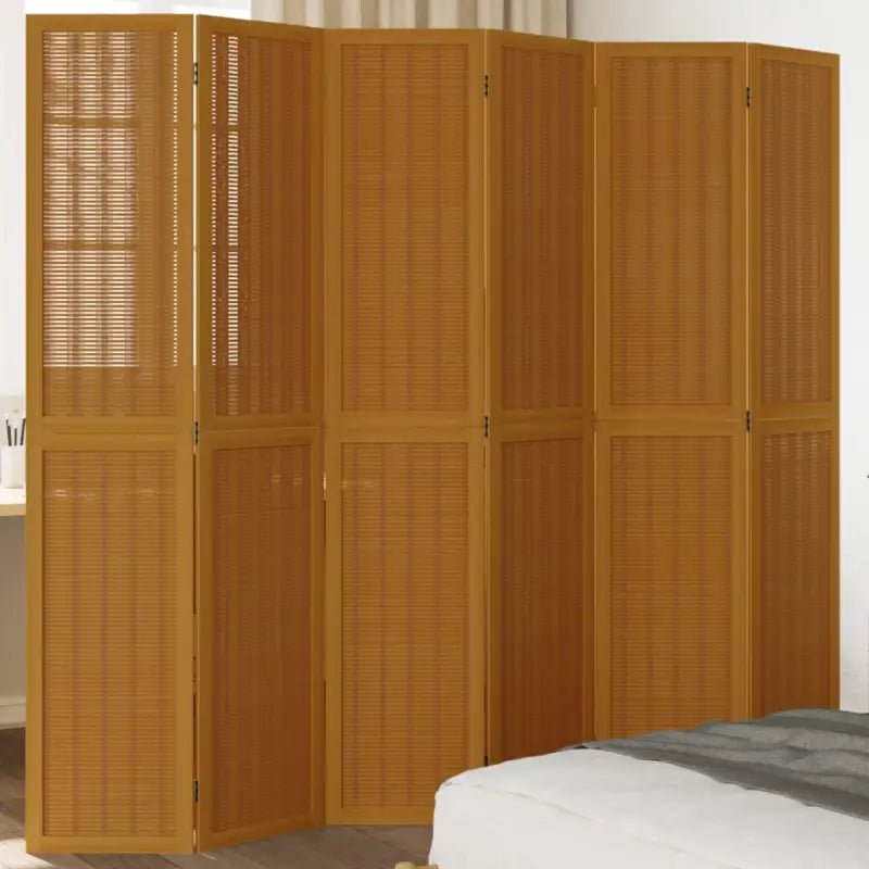 Kamerscherm van massief paulowniahout voor gebruik binnenshuis eenvoudig schoon - 40 x 200 cm / 6 - Kamerschermen