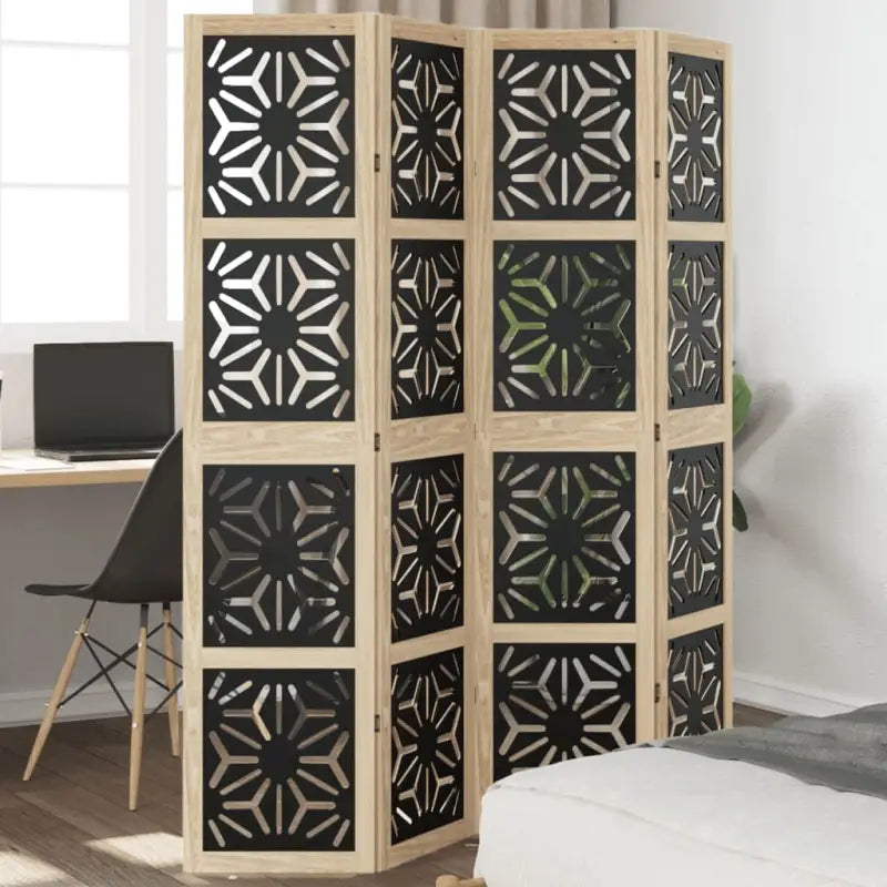 Kamerscherm van massief paulowniahout voor gebruik binnenshuis en eenvoudig schoon - 40 x 180 cm / 4 - Kamerschermen