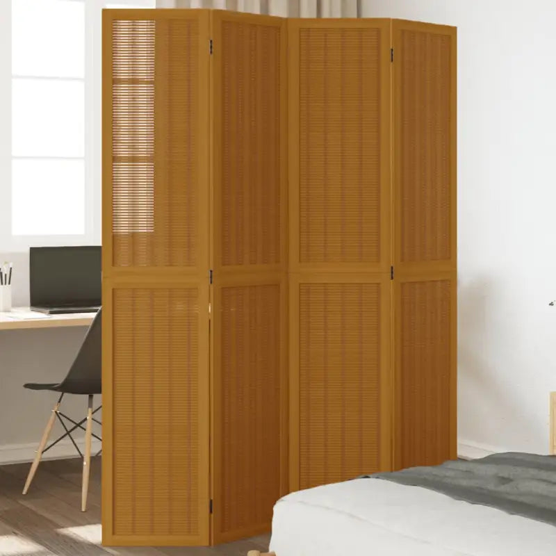 Kamerscherm van massief paulowniahout voor gebruik binnenshuis eenvoudig schoon - 40 x 200 cm / 4 - Kamerschermen