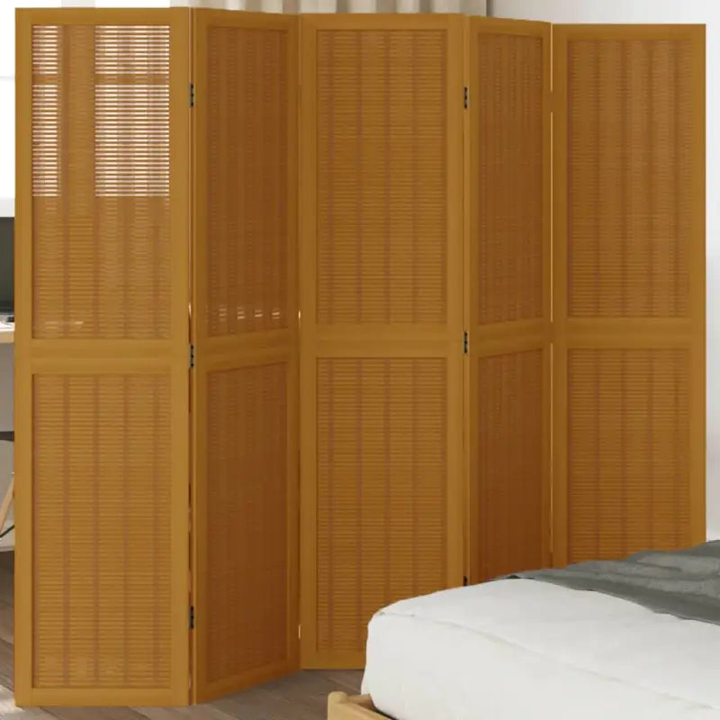 Kamerscherm van massief paulowniahout voor gebruik binnenshuis eenvoudig schoon - 40 x 160 cm / 5 - Kamerschermen