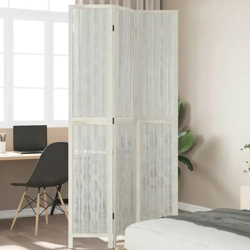 Kamerscherm van wilgentakken voor gebruik binnenshuis met massief paulowniahout - 40 x 220 cm / 3 - Kamerschermen