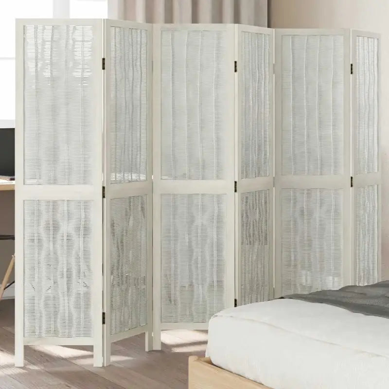 Kamerscherm van wilgentakken voor gebruik binnenshuis met massief paulowniahout - 40 x 160 cm / 6 - Kamerschermen