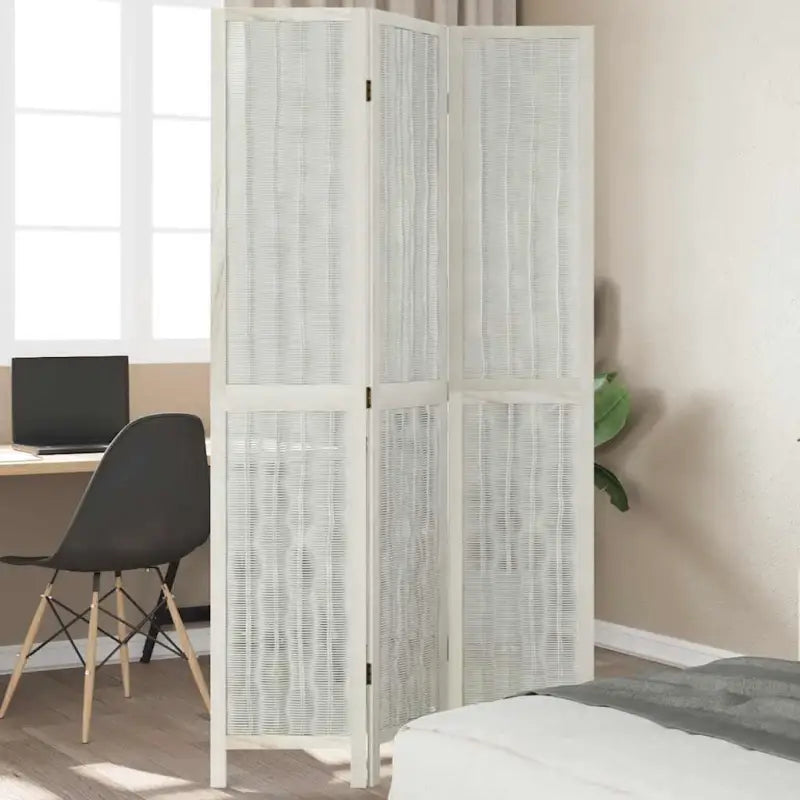 Kamerscherm van wilgentakken voor gebruik binnenshuis met massief paulowniahout - 40 x 200 cm / 3 - Kamerschermen