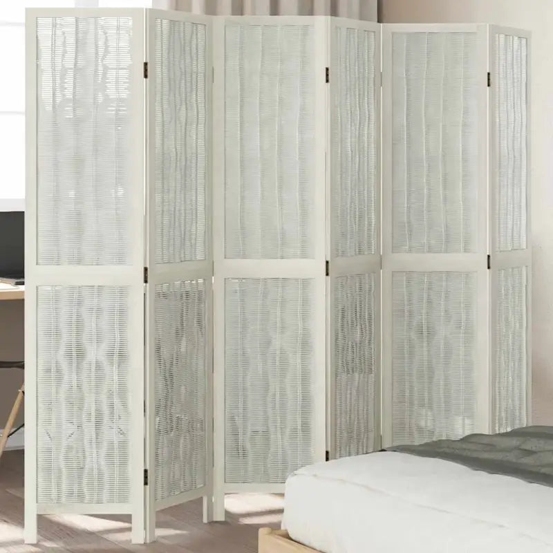 Kamerscherm van wilgentakken voor gebruik binnenshuis met massief paulowniahout - 40 x 180 cm / 6 - Kamerschermen