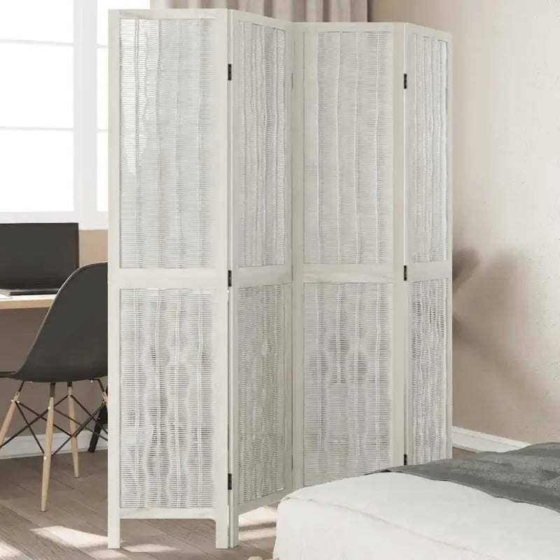 Kamerscherm van wilgentakken voor gebruik binnenshuis met massief paulowniahout - 40 x 180 cm / 4 - Kamerschermen