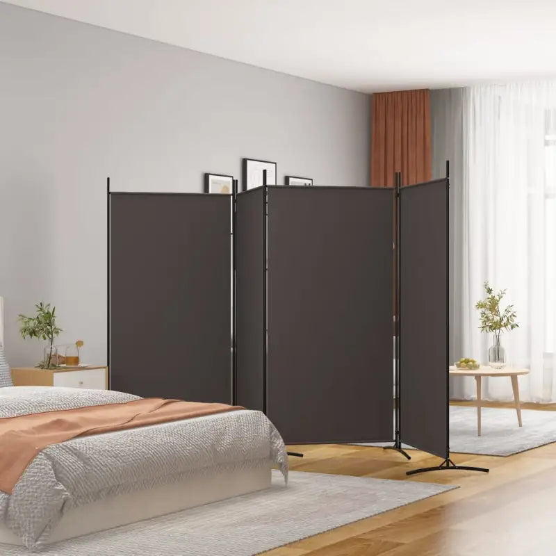 Kamerscherm voor het verdelen van een kamer en privacy - Bruin / 346 x 180 cm - Kamerschermen