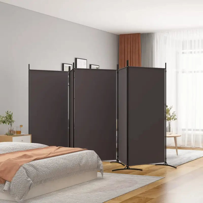 Kamerscherm voor het verdelen van een kamer en privacy - Bruin / 433 x 180 cm - Kamerschermen