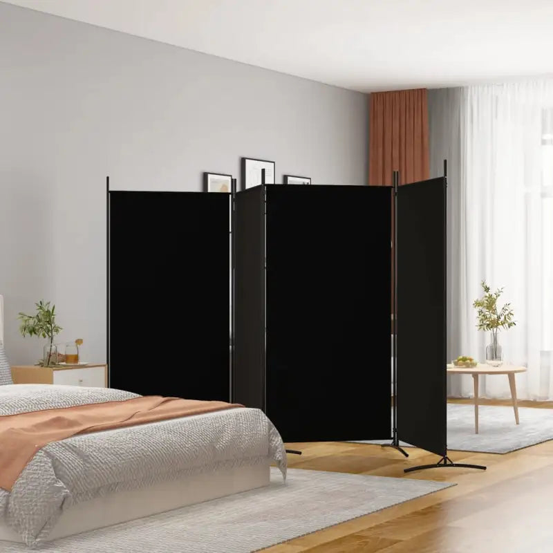 Kamerscherm voor het verdelen van een kamer en privacy - Zwart / 346 x 180 cm - Kamerschermen