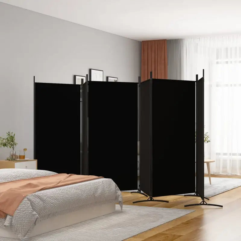 Kamerscherm voor het verdelen van een kamer en privacy - Zwart / 520 x 180 cm - Kamerschermen