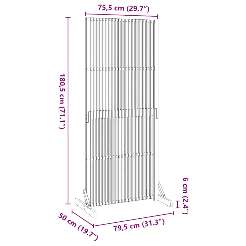 Kamerschermen van massief acaciahout voor zowel binnen als buiten - 79,5 x 50 x 180,5 cm - Kamerschermen