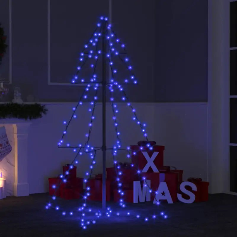 Kerstkegelboom met krachtige LED’s voor sfeervolle versiering - Blauw / 120 x 78 cm / 1 - Kerstbomen
