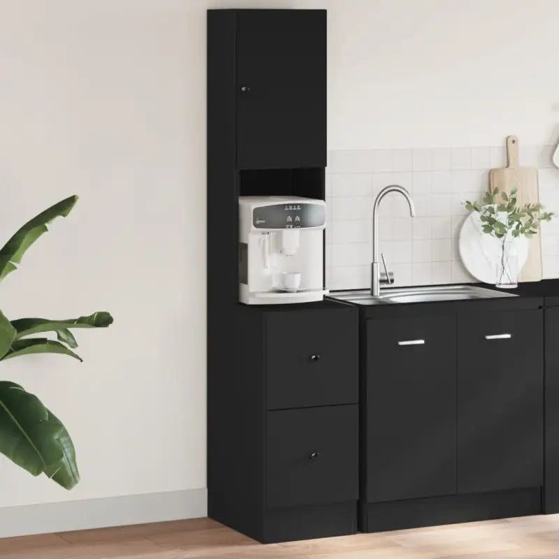 Keukenkast van bewerkt hout voor breed toepasbaar gebruik - Zwart / 1 / 35 cm - Keukenkasten