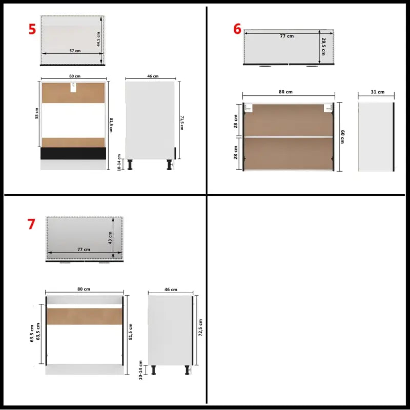 Keukenkasten set met bewerkt hout en eenvoudig ontwerp voor orde in de keuken - Keukenkasten
