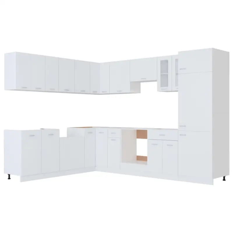 Keukenkasten set met eenvoudig ontwerp en bewerkt hout voor georganiseerde keuken - 1 / zonder aanrechtblad