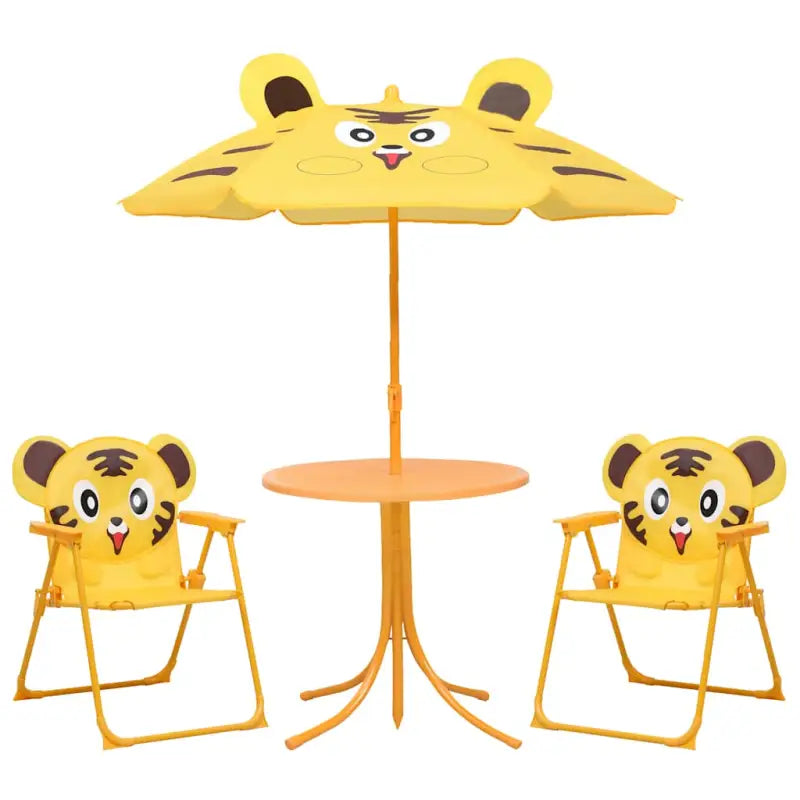 Kinder tuinset met stalen frame en veilig stof materiaal - Geel - Tuinsets