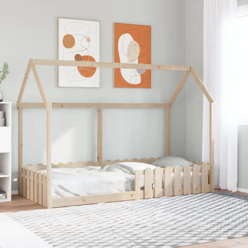 Kinderbed met open dakstructuur van massief grenenhout - Bedden & bedframes