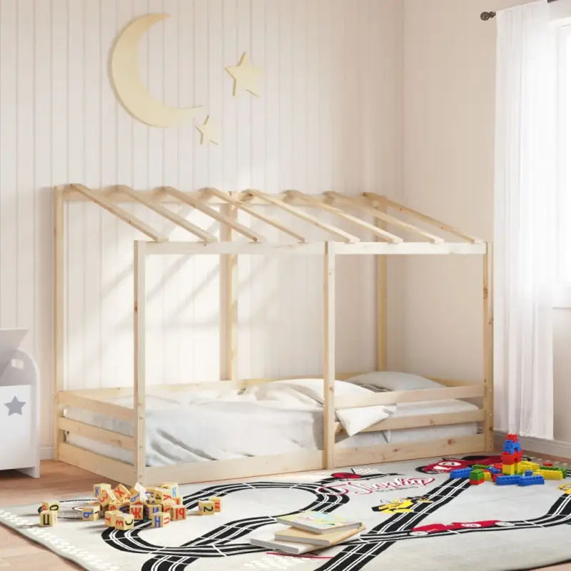 Kinderbed van massief grenenhout voor duurzaamheid en ruimtebesparing - Naturel / 100 x 200 cm - Bedden & bedframes