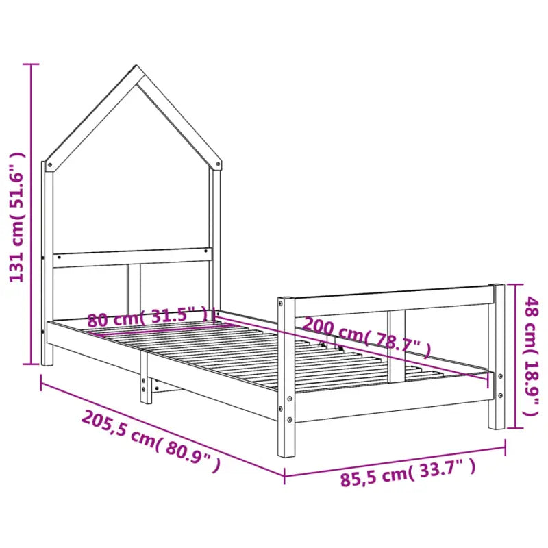 Kinderbed van massief grenenhout voor een gezellige en duurzame slaapkamer - Peuter- & kinderbedden