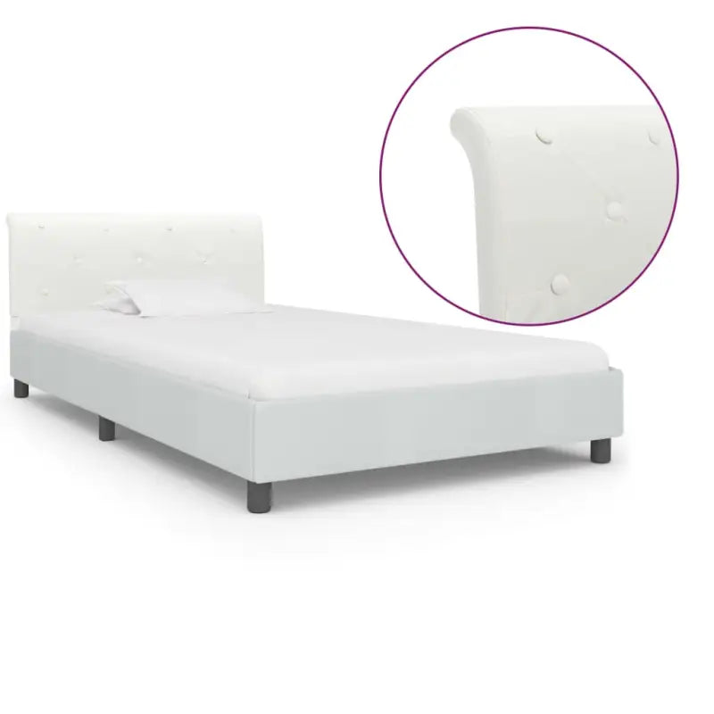 Klassiek bedframe met gepoedercoat stalen poten voor elegante slaapkamers - Wit / 90 x 200 cm - Bedden & bedframes