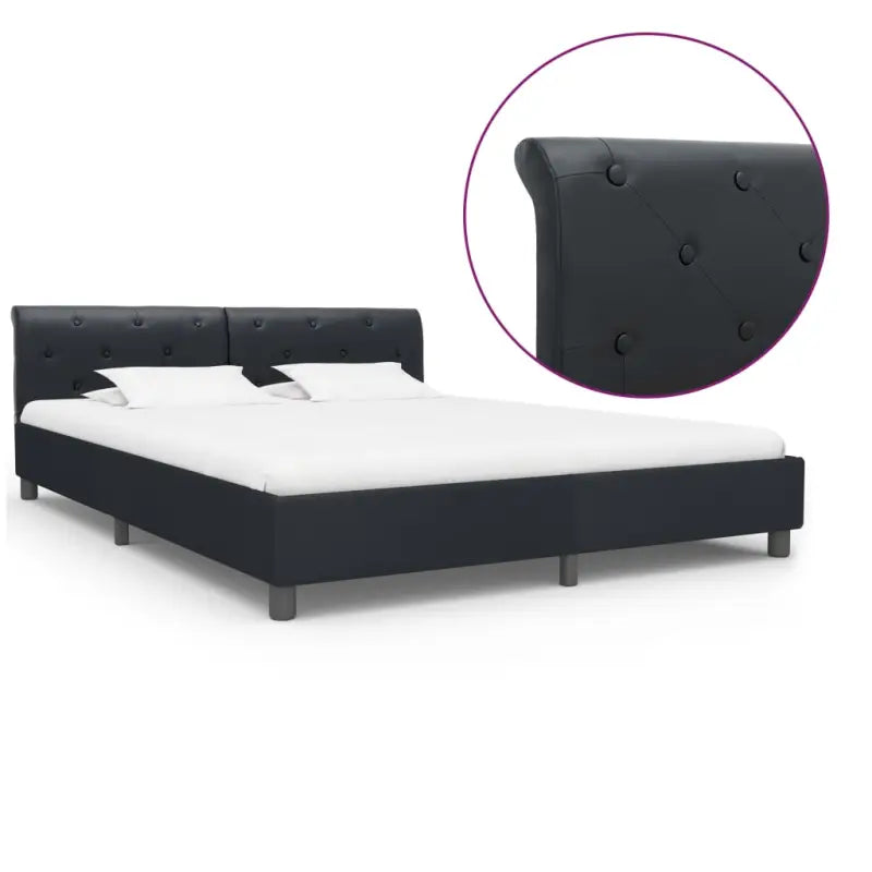 Klassiek bedframe met gepoedercoat stalen poten voor elegante slaapkamers - Zwart / 180 x 200 cm - Bedden & bedframes