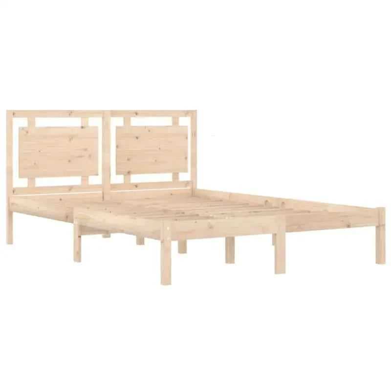 Klassiek bedframe met multiplex lattenbodem en massief grenenhout