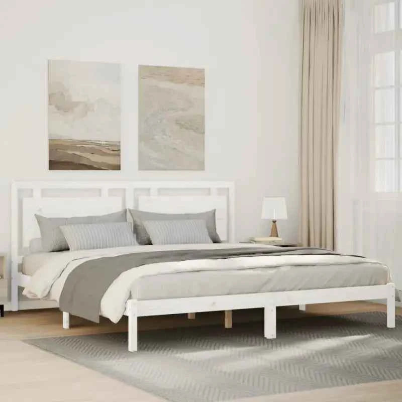 Klassiek bedframe met multiplex lattenbodem en massief grenenhout