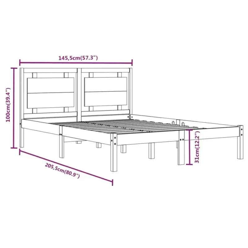 Klassiek bedframe met multiplex lattenbodem en massief grenenhout
