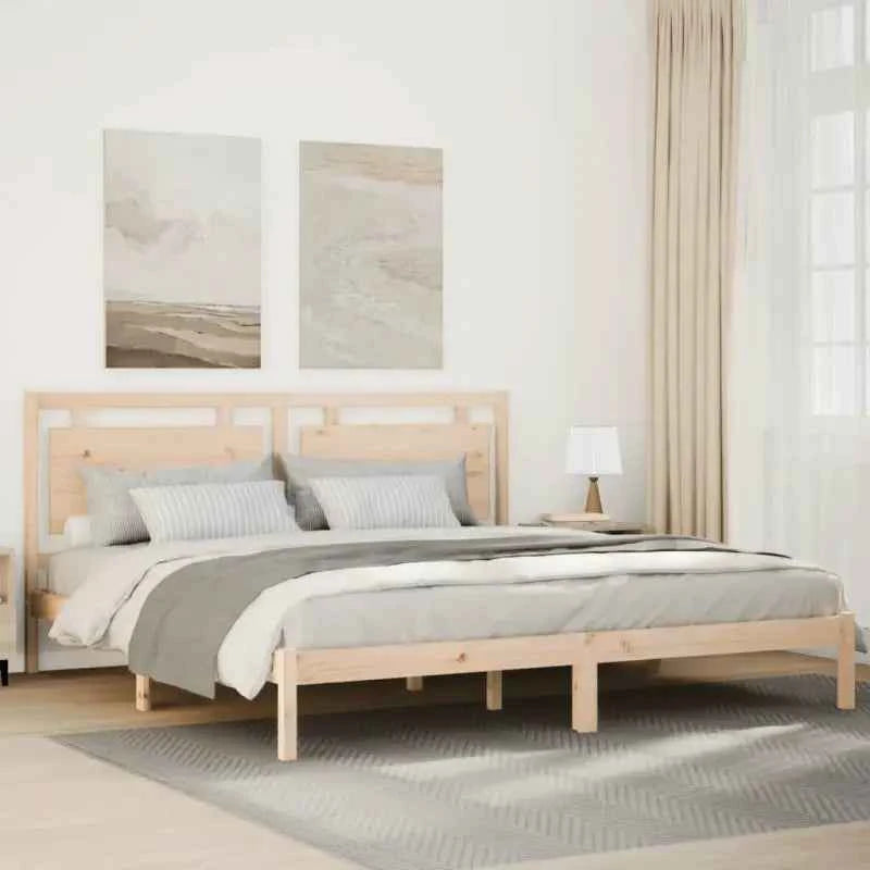 Klassiek bedframe met multiplex lattenbodem en massief grenenhout