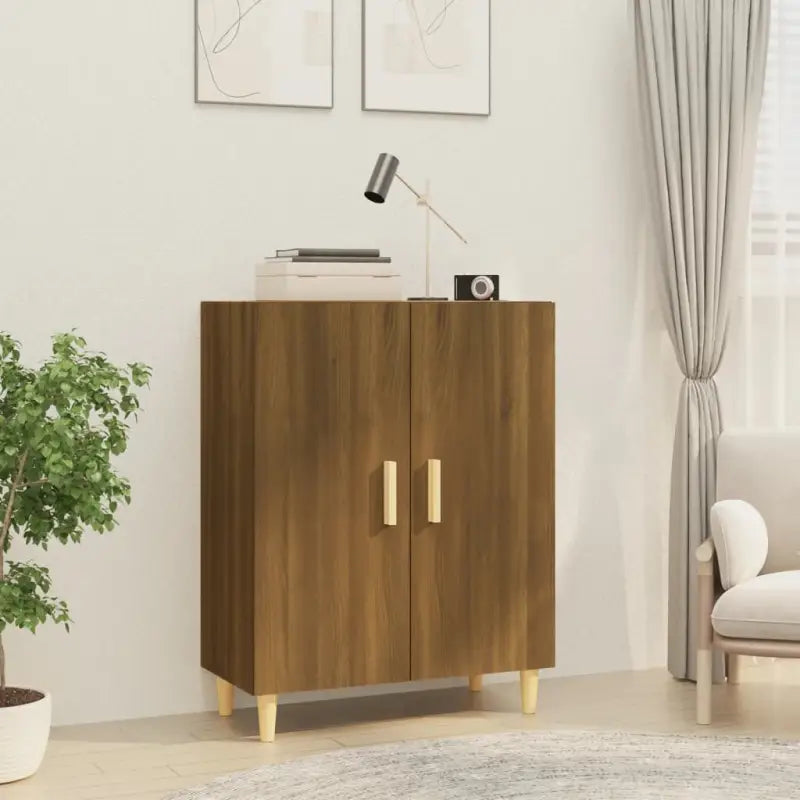 Klassiek dressoir met bewerkt hout en trendy ontwerp voor gemakkelijk schoonmaken - bruin eikenkleur / 1 - Dressoirs &