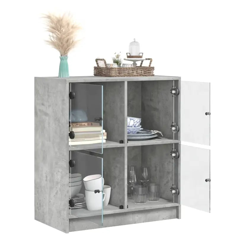 Klassiek dressoir met glazen deuren en duurzame bewerkte houtlook - Dressoirs & buffetkasten
