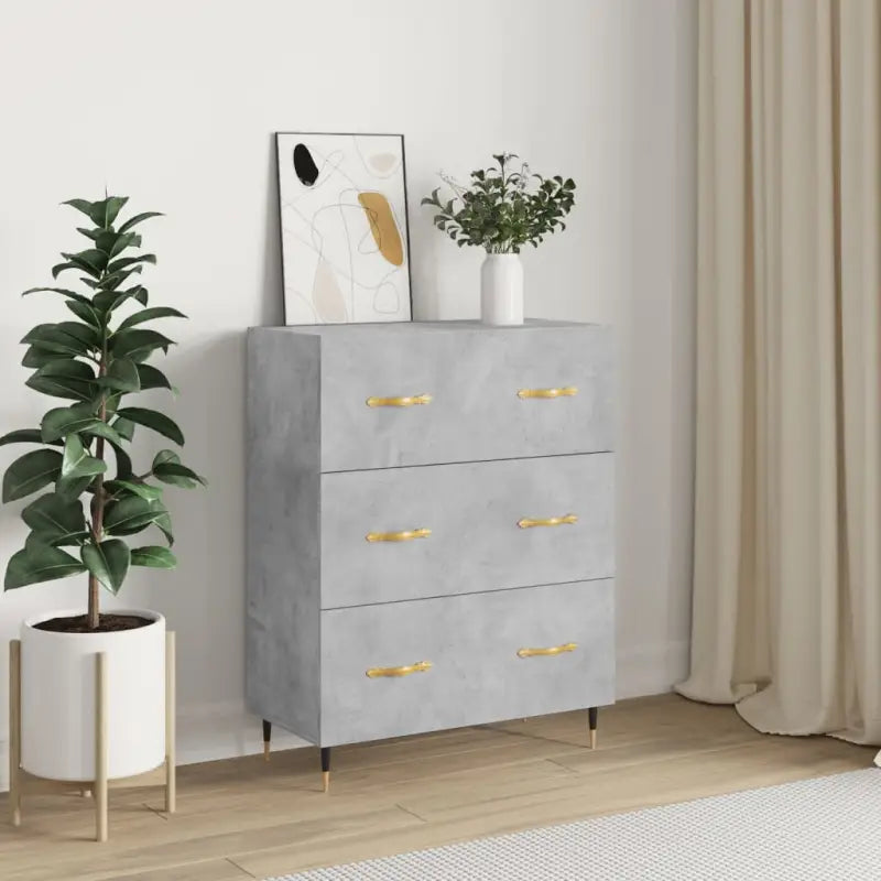 Klassiek dressoir met metalen pootjes in grijs Sonoma van bewerkt hout - Betongrijs / 1 - Dressoirs & buffetkasten