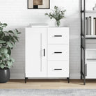 Klassiek Dressoir van Behandeld Bewerkt Hout met Tijdloze Look - Wit / 1 - Dressoirs & buffetkasten