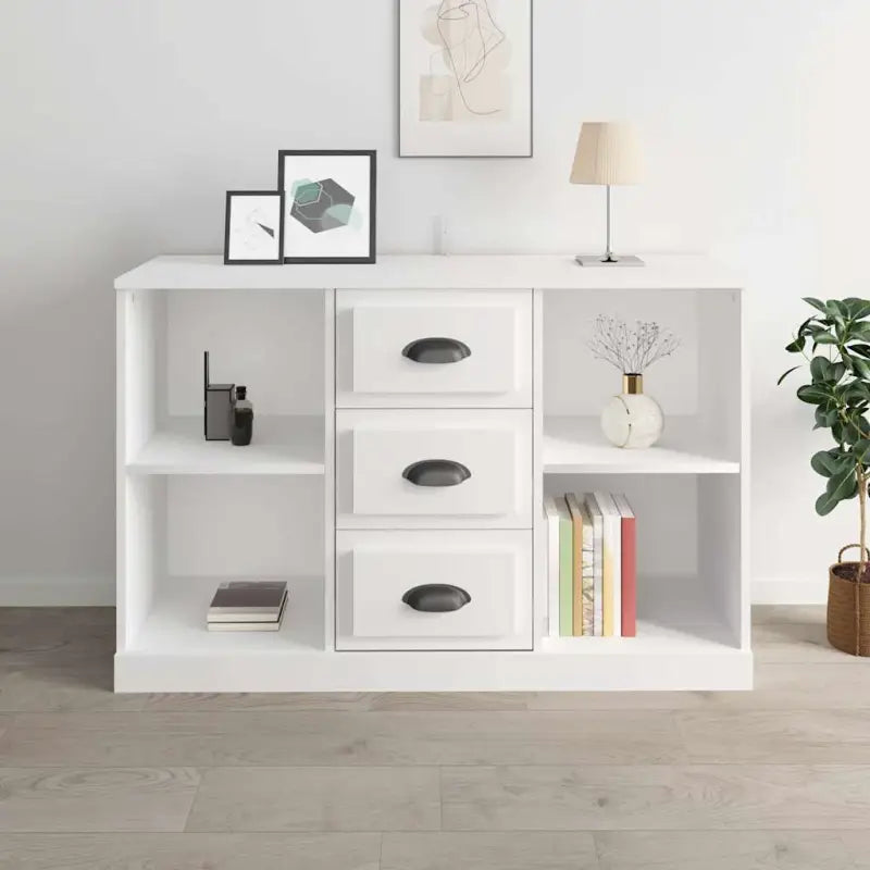 Klassiek dressoir van bewerkt hout met een tijdloze uitstraling - Wit / 1 - Dressoirs & buffetkasten