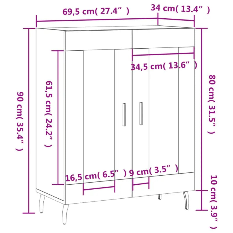 Klassiek Dressoir van bewerkt hout met glazen details - Dressoirs & buffetkasten