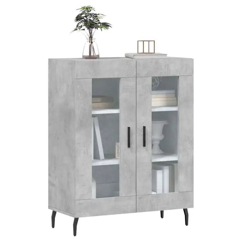 Klassiek Dressoir van bewerkt hout met glazen details - Dressoirs & buffetkasten