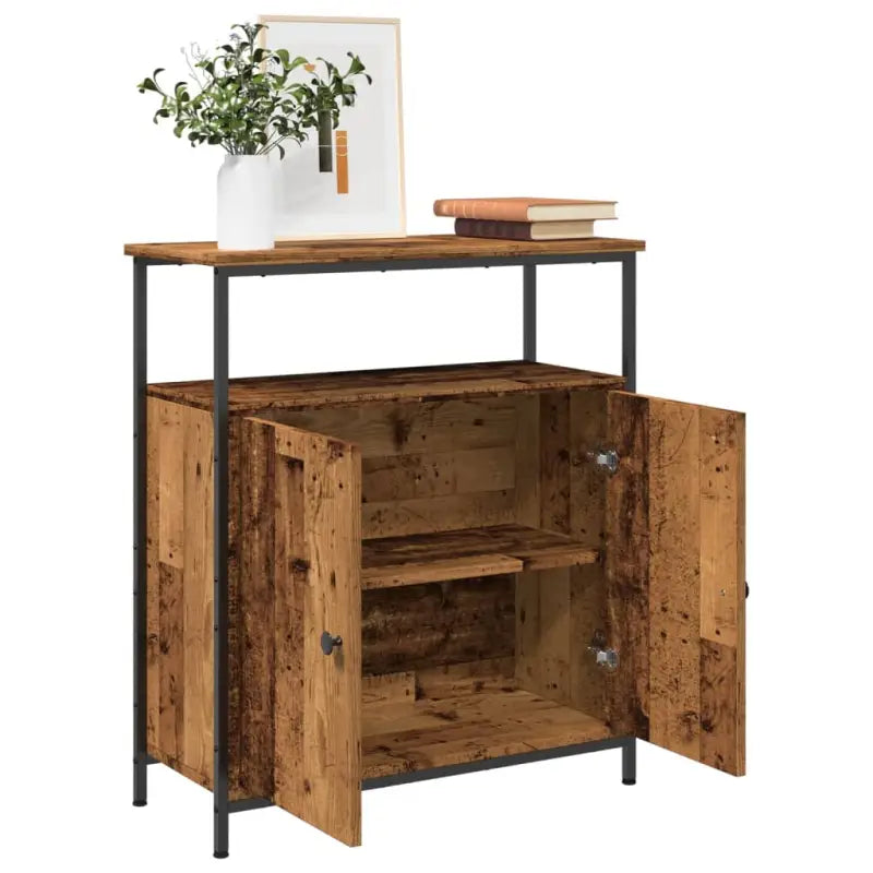 Klassiek dressoir van bewerkt hout met stevig blad en verstelbare poten - Oud hout / 1 - Dressoirs & buffetkasten