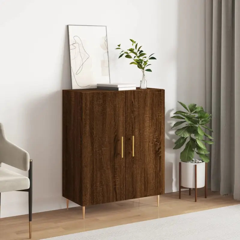 Klassiek dressoir van bewerkt hout met tijdloze uitstraling - Bruineiken / 1 - Dressoirs & buffetkasten