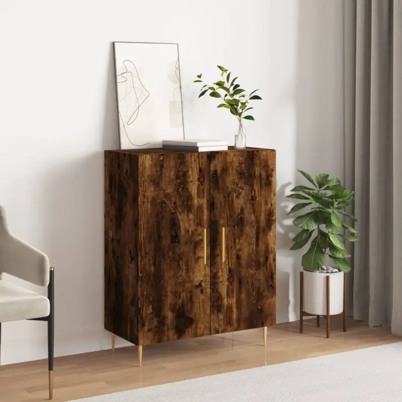 Klassiek dressoir van bewerkt hout met tijdloze uitstraling - Gerookt eiken / 1 - Dressoirs & buffetkasten
