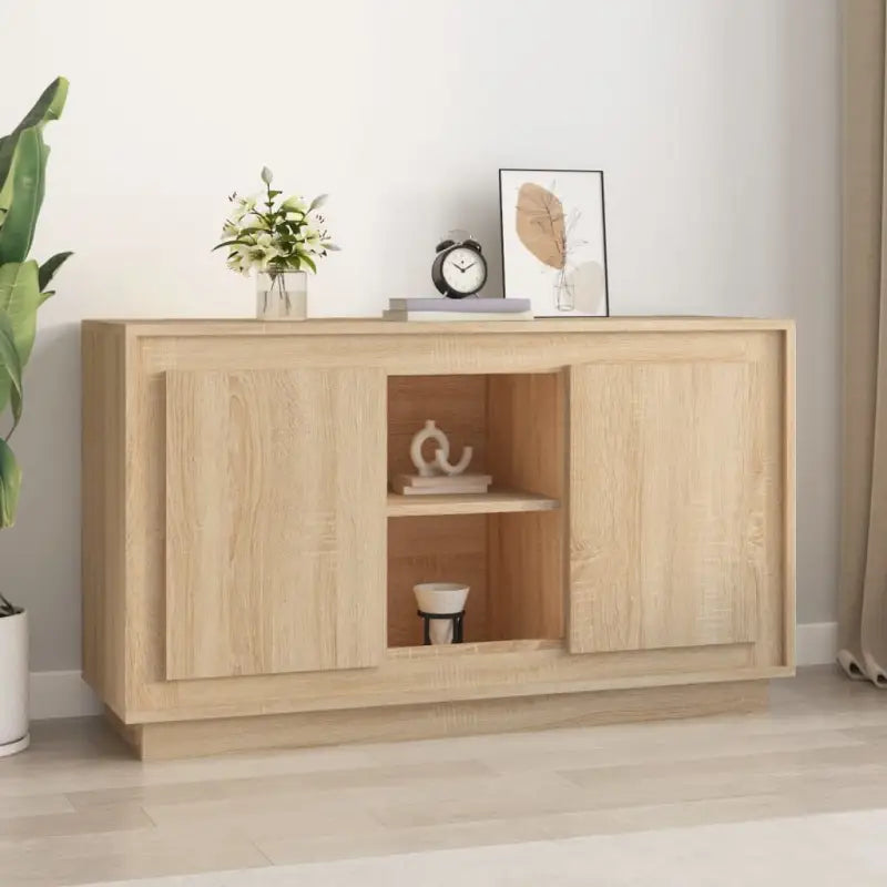 Klassiek dressoir van bewerkt hout met tijdloze uitstraling - Sonoma eiken / 1 - Dressoirs & buffetkasten