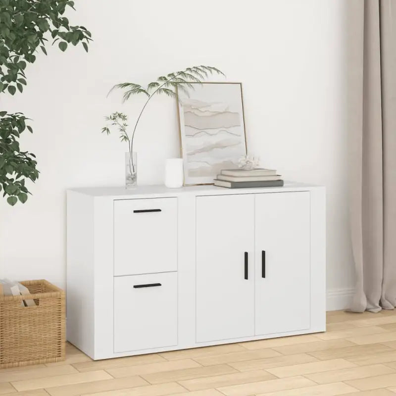 Klassiek dressoir van bewerkt hout met tijdloze uitstraling - Wit / 1 - Dressoirs & buffetkasten