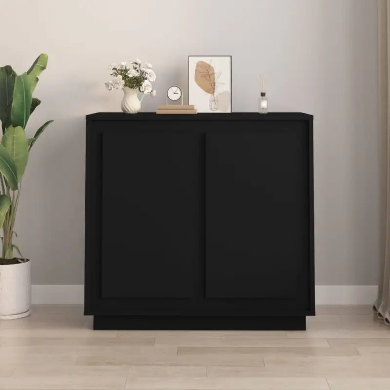 Klassiek dressoir van bewerkt hout met tijdloze uitstraling - Zwart / 1 - Dressoirs & buffetkasten