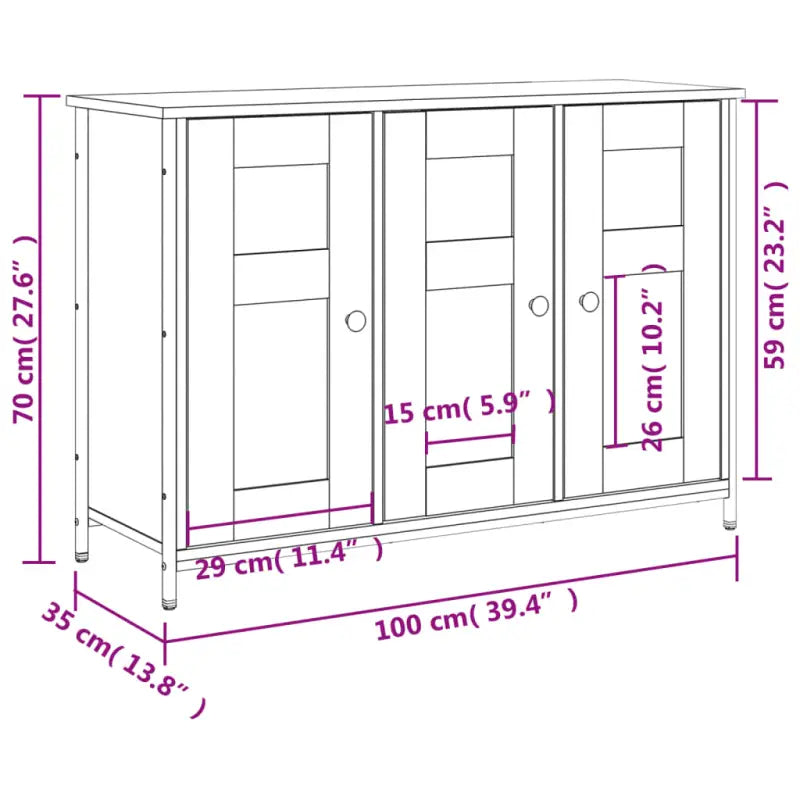 Klassiek dressoir van bewerkt hout met verstelbare poten - Dressoirs & buffetkasten