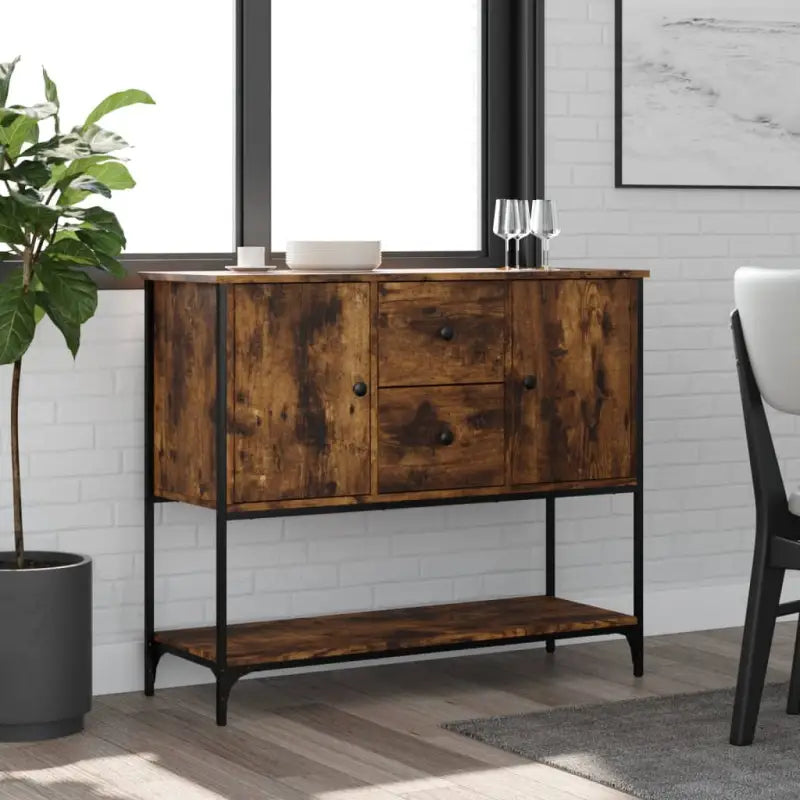 Klassiek dressoir van bewerkt hout met verstelbare poten - Gerookt eiken / 1 - Dressoirs & buffetkasten