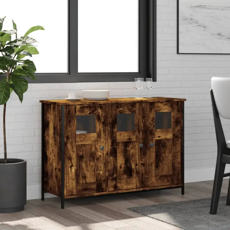 Klassiek dressoir van bewerkt hout met verstelbare poten - Gerookt eiken / 1 - Dressoirs & buffetkasten