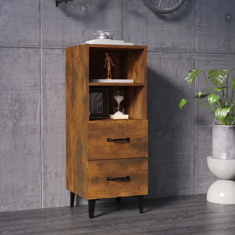 Klassiek dressoir van bewerkt hout voor een elegante en praktische woonkamer - Gerookt eiken / 1 - Dressoirs &