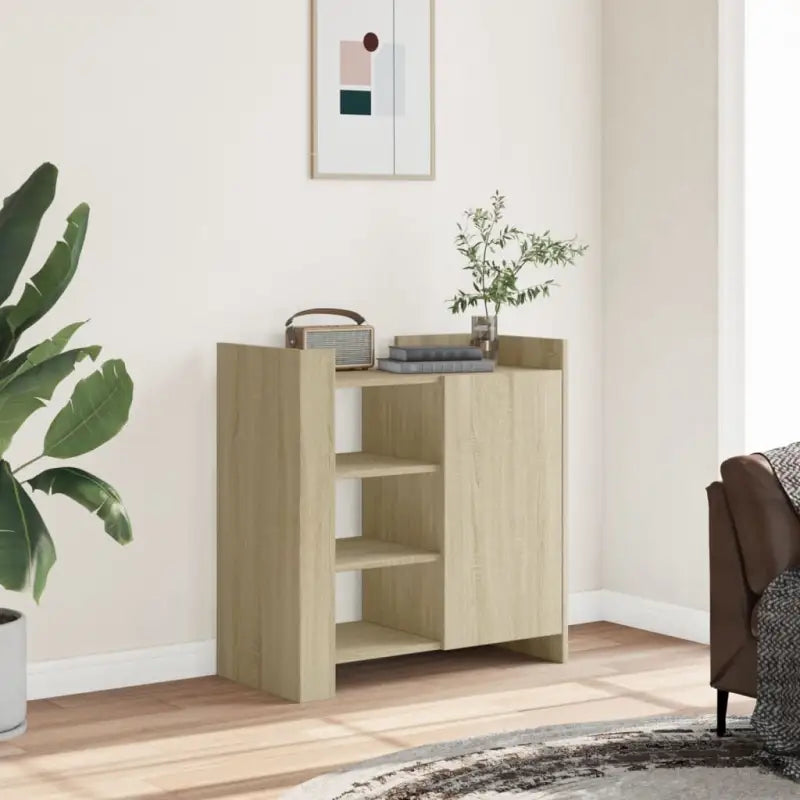 Klassiek dressoir van bewerkt hout voor huisdecoratie en praktische opberging - Sonoma eiken / 1 - Dressoirs &