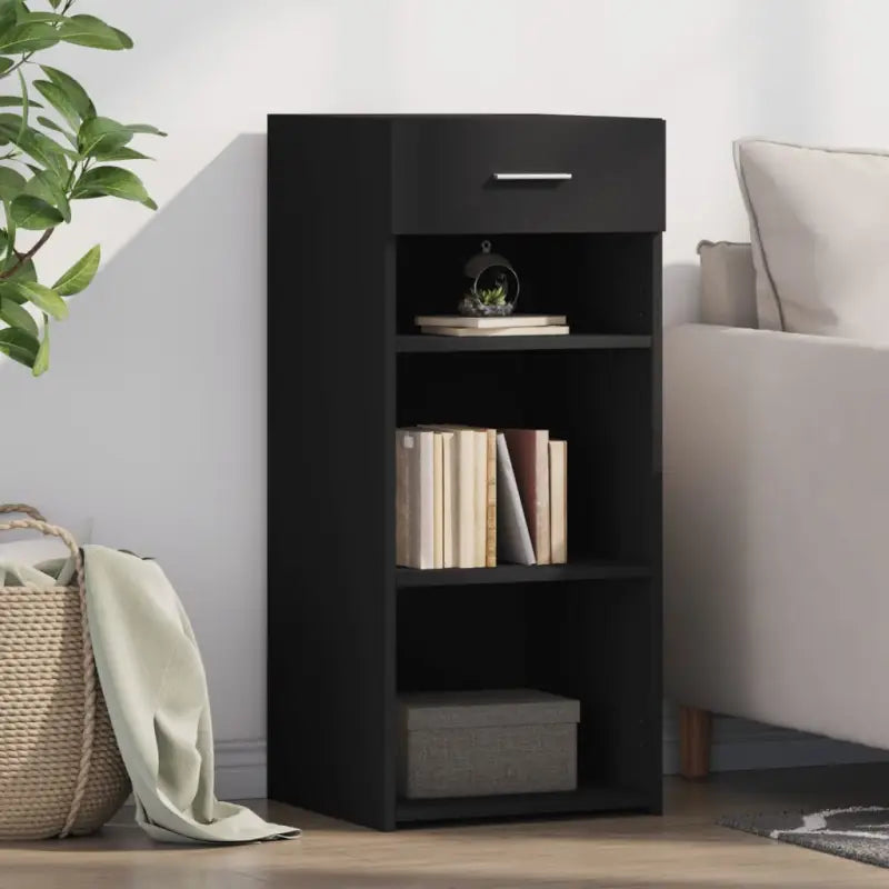 Klassiek dressoir van bewerkt hout voor woningdecoratie en praktische opberging - Zwart / 1 - Dressoirs & buffetkasten