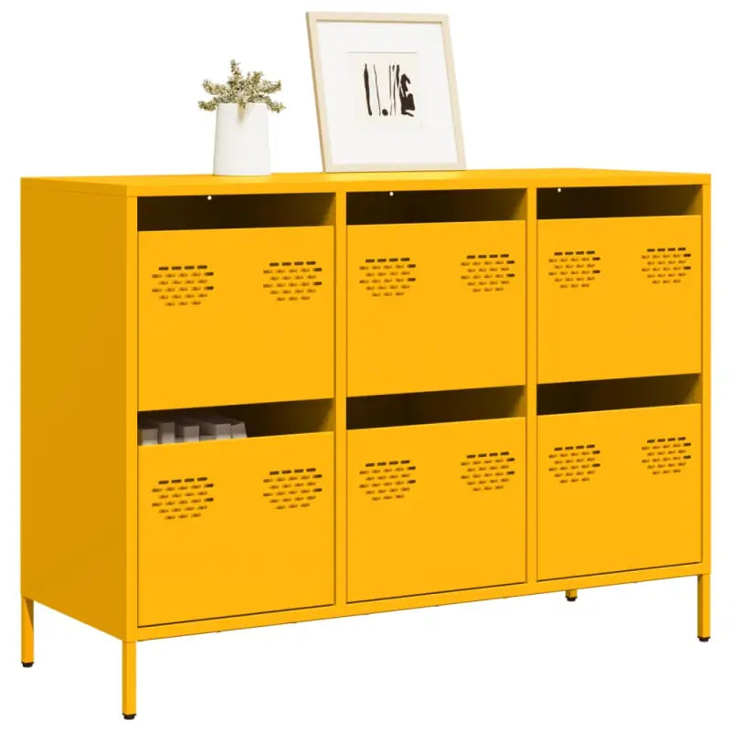 Klassiek dressoir van koudgewalst staal voor huis en kantoor - Mosterdgeel / 1 / 101.5 cm - Dressoirs & buffetkasten