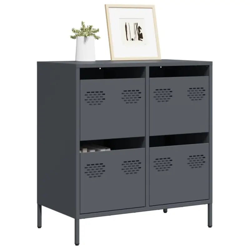 Klassiek dressoir van koudgewalst staal voor huis en kantoor - Antraciet / 1 / 68 cm - Dressoirs & buffetkasten